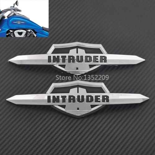 Moto Chromed Fuel Tank Nameplate Medallion Decal Sticker For Suzuki Intruder Series Models