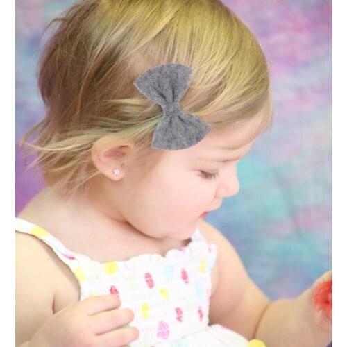 Nishine New Felt Bow Hair Clip for Women Girls Cute Soft Hair Bows Hairpins Children Hair Accessories Photo Props Gifts