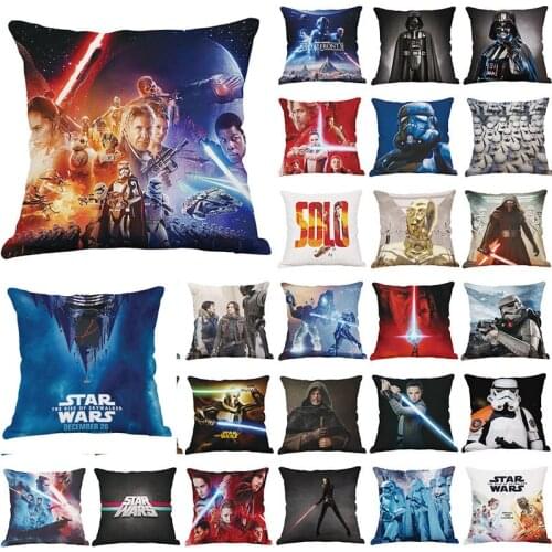 45x45cm Star Wars Pillow Case Character Printing Car Sofa Pillow Cushion Star Wars Home Decoration Plush Toys Christmas Gift