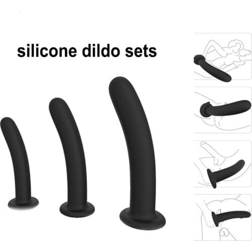 Silicone Pegging Probe Anal Sex Toy Plug Sex Shop Dildo Set Penis Dick Anal Dildo With Suction Cup for Women and Man