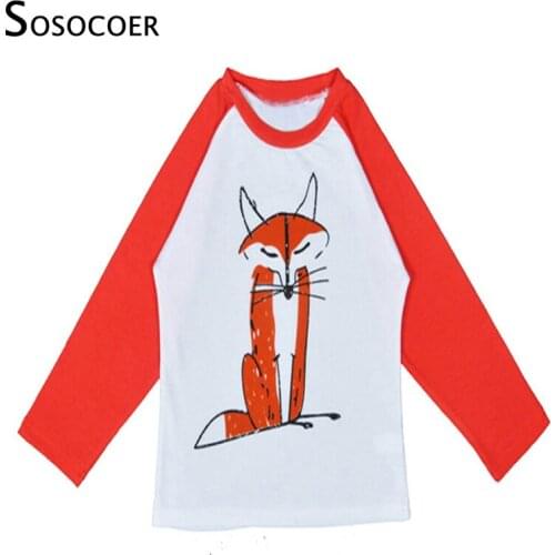 SOSOCOER Kids T Shirt Brand Long Sleeve T-shirt For Girls Boys Clothes 2017 Autumn Cute Cartoon Animal Kids Baby T-shirts Brand
