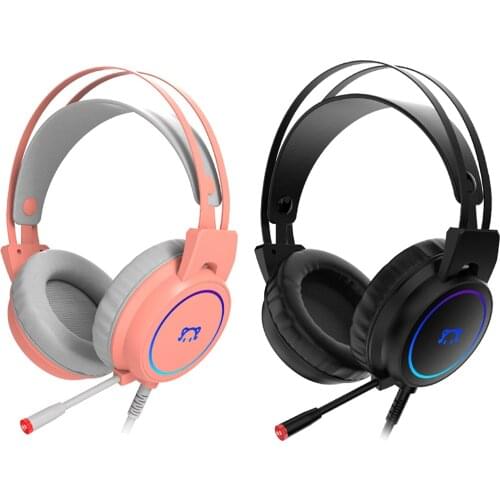 Led Gaming Headphones Wired Earphones 50mm Drive 50mm Driver 2.2m Cable Gaming Headsets With Microphone