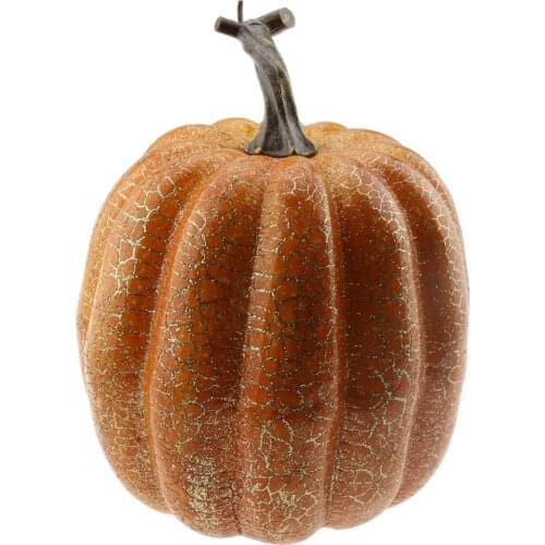 Gresorth 1pc Halloween Decorative Gold Line Pumpkin Artificial Fake Vegetable Decoration - Yellow