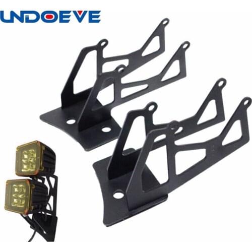 Undoeve DUAL LED BAR PILLAR MOUNT BRACKET FOR JEEP WRANGLER JK SQUARE FLOOD LIGHT 07-15