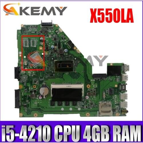 X550LA Motherboard i5-4210 CPU 4GB RAM For ASUS X550LA X550LD A550L R510L X550 X550L Laptop mainboard X550LD Mainboard Test OK