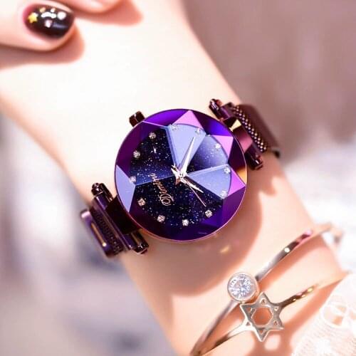 Creative Crystal Ladies Watch Magnet Buckle Luxury Brand Bracelet Quartz Women Watches Rose Gold Rhinestones female dress watch
