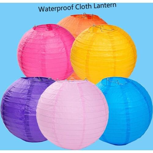 1pc 8inch (20cm) Chinese Round Cloth Waterproof Lantern Lampion Wedding Birthday Home Garden Bedroom Decoration Party Supplies