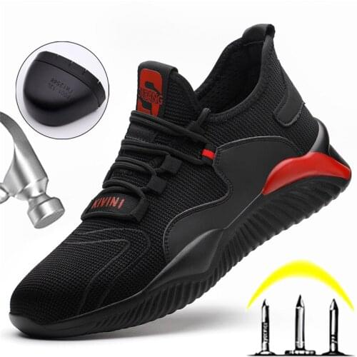 2021 Safety Shoes Men Puncture-Proof Work Sneakers Male Work Shoes Steel Toe Safety Boots Indestructible Shoes Footwear Mens