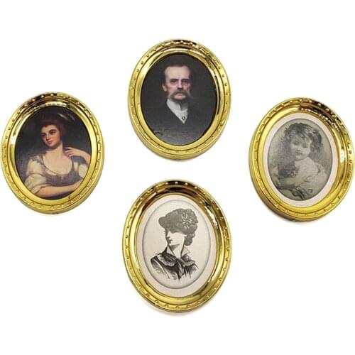 4pcs 1:12 Dollhouse Miniature Picture Frame Wall Decoration Kids Pretend Play Toys