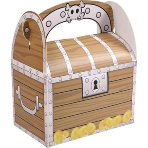 50pcs Treasure Chest Candy Box Halloween Party Favors Birthday Gift Box Kids Cookies Cake Gift Box