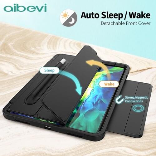 Aibevi Case for iPad Air 4 10.9 Pro 11 inch 7 8th Smart Auto Sleep Wake Business Foldable Cover Shockproof Tablet Stand Shell