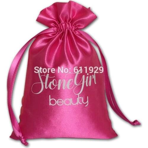 Custom logo gift satin packing Bag, Top grade cloth Storage Bag,gift bag,women hair packing bag 100 pcs a lot