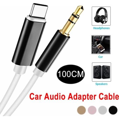 Type C to 3 5 Jack AUX Car Audio Adapter Cable For Samsung Huawei Xiaomi Connector 1M Speaker Stereo Headphones Converter Cord