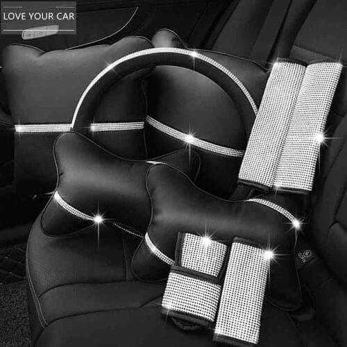 Bling Steering wheel cover Crystal Rhinestone Diamond Car Steering Wheel Covers Car styling Auto Accessories Set series for girl