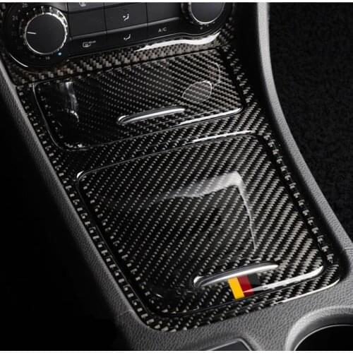 Carbon Fiber Center Console Gear Shift Panel Decoration Cover Trim For Mercedes Benz GLA X156 CLA C117 A Class 2014-2019