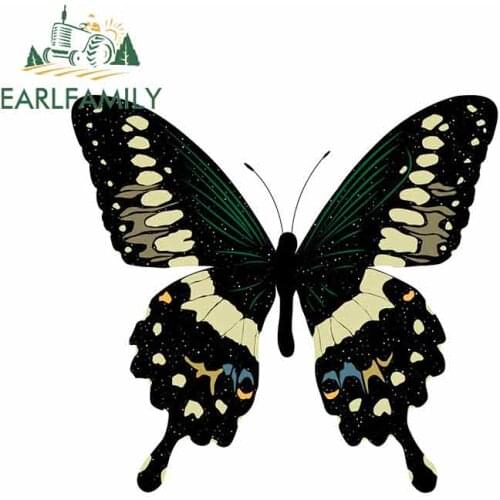 EARLFAMILY 13cm x 12.2cm for Butterfly Car Stickers Vinyl JDM Bumper Trunk Truck Graphics Waterproof Anime RV VAN DIY Fine Decal