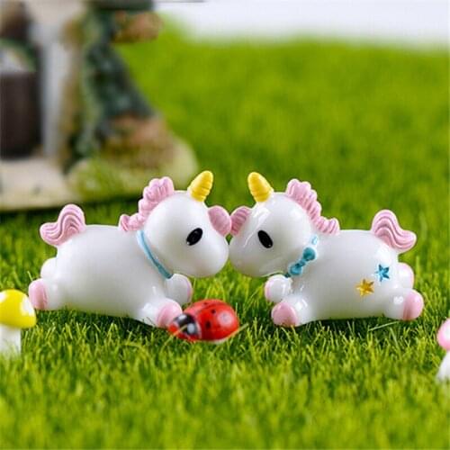 Unicorn Mini Miniature Figurine Fairy Garden Dollhouse Decor Micro Landscape