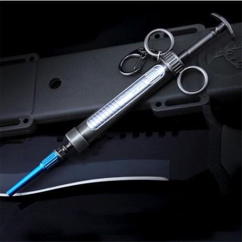 Game PUBG Epinephrine Syringe Playerunknowns Battlegrounds Cosplay Costumes Props Alloy Armor Model Key Chain Keychain