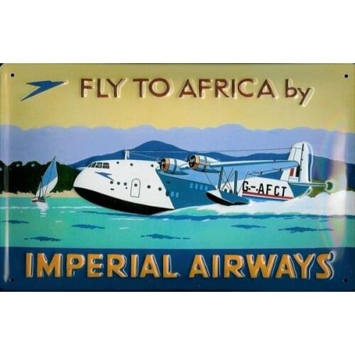 Imperial Airways Africa Metal Sign Signboard 3D Embossed Tin Sign