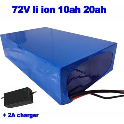 Customized li ion lithium ion 72V 10Ah 20Ah battery pack for bicycle ebike 1500w motor Golf cart scooter tricycle + 2A charger