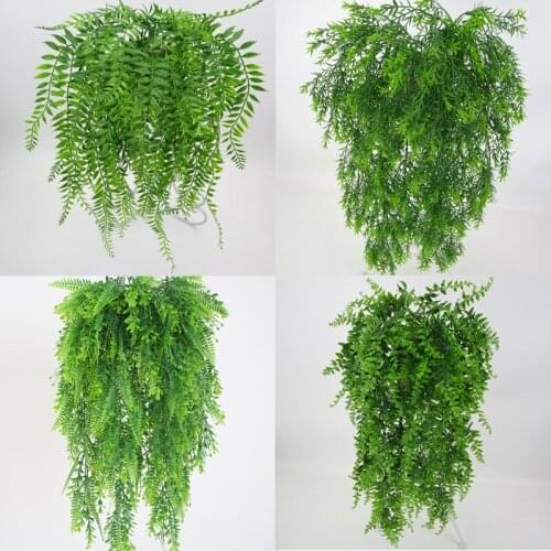 Artificial Plant Vines Wall Hanging Rattan Leaves Branches Outdoor Garden Home Decoration Plastic Fake Silk Leaf Green Plant Ivy