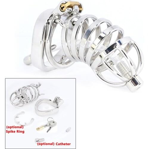 Prison Penis Armor Stainless Steel Cock Ring Chastity Cage Erotic Device Sex Toys for Men Cockring Mens Rings Lock Rings