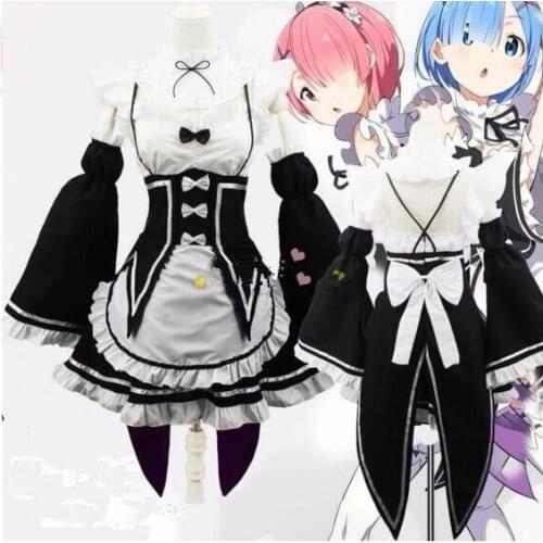 Anime Role-playing Cartoon Outfit Maid Comic Costumes Maid Cosplay Women Girl Dress Uniform, headwear, collar, sleeves sets