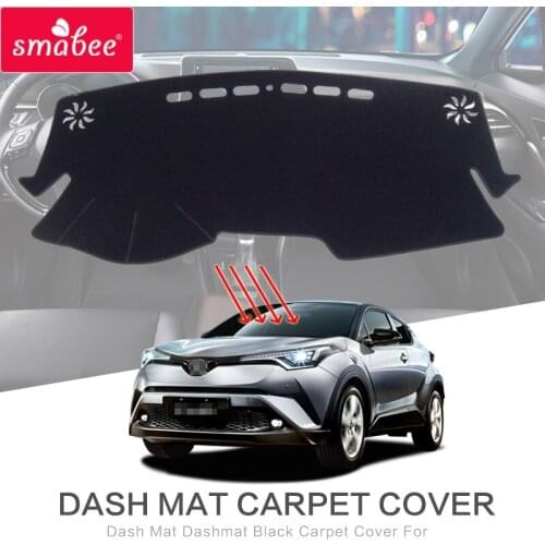 Dash Mat Dashmat Black Carpet Cover for TOYOTA CHR 2016 2017 2018 2019 C-HR Accessories Non-Slip Dashboard Pad Protective Cover