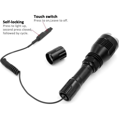 Red Green Blue Hunting Fishing Light 6cm Deep Reflector Spotlight 18650 Cree LED Flashlight Torch ON/OFF Mode Remote Switch