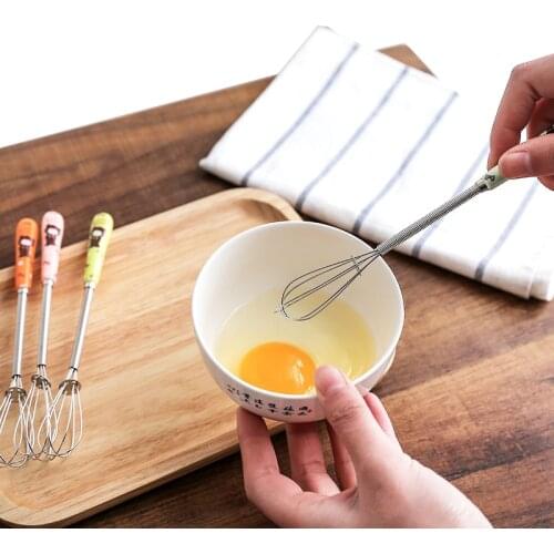 Kitchen Egg Whisk Cream Butter Ceramic Handle Egg Beaters Frother Utensils For Blending Whisking Beating Stirring