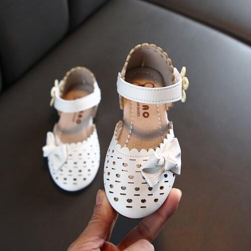 Summer Children Sandals For Girls Cute Bow Fashion Leathers Sweet Children Princess Sandals Toddler Baby Hoolow Out Bow Shoes