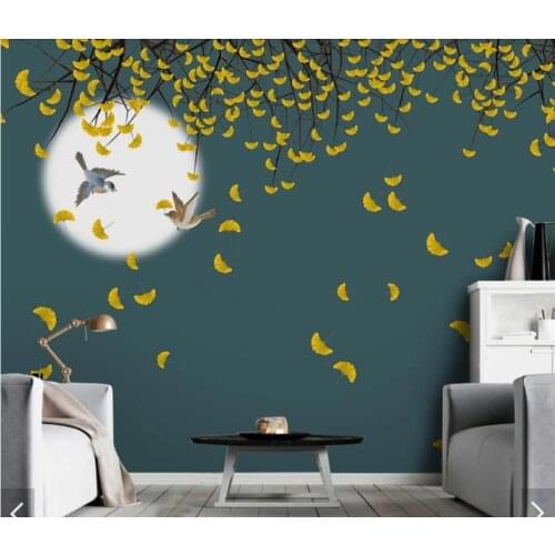 Ginkgo Leaves Tree Leaves Wallpaper Mural Living Room Kids Bedroom Wall Papers Roll Wall Decor Wall Murals Decals 3d Wall Paper