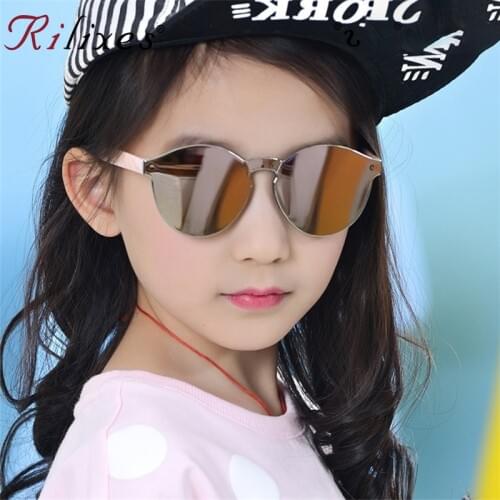 RILIXES New Children reflective mirror sunglasses baby sunglasses male and female anti - UV glasses for boygirls