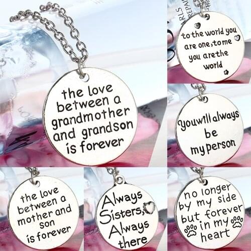 Heart Paws Dog Tag Necklaces Chain Pendant Necklace Grandson Girl Sister Elk Snow Charm Family Gifts Party men women jewelry