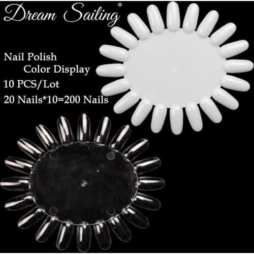 10 PCS/Lot False 20 Nail Color Display Nail Art Gel Polish Color Shelf Chart Card Palette Varnish Practice Board Manicure Tool