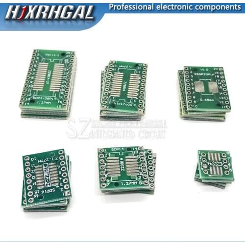 30PCS PCB Board Kit SMD Turn To DIP Adapter Converter Plate FQFP SOP8 SOP14 SOP16 SOP20 SOP28 QFP SOP 8 14 16 20 28 hjxrhgal