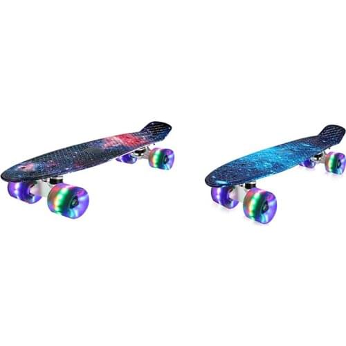 Mini Cruiser Skateboard 22Inch Fish Board Children Scooter Longboard Penny Board Skate Board for Beginners Teens