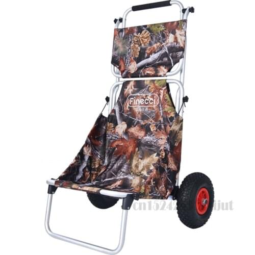 Folding Shopping Cart All-in-One with Seat Outdoor Portable Camping Wagon 25cm Big Rubber Wheel Photography Fishing Trolleys