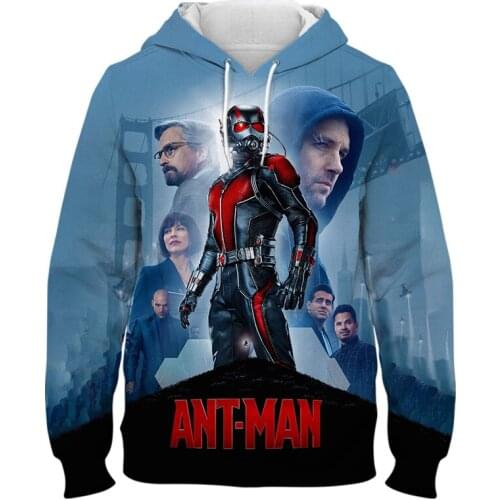 Ant Man Sweatshirt With Hood Spring Autumn Casual Marvel 3D Print Women Hoodies Streetwear Cool Children Tracksuit