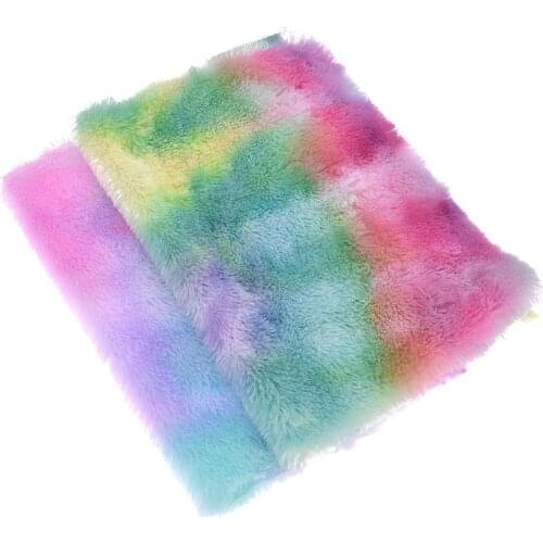 Rainbow Color A4 Faux Fur Flocking Fabric For Handmade Craft Toys Garment Bags Quilting Cloth Decor Accessory