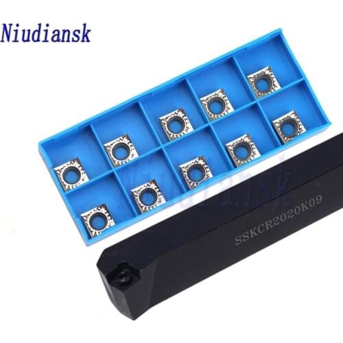 1pc SSKCR1212H09 SSKCR1616H09 External Turning Holder SSKCR2020K09 SSKCR2525M09 + 10pcs SCMT09T3 Carbide Inserts CNC Lathe Tools