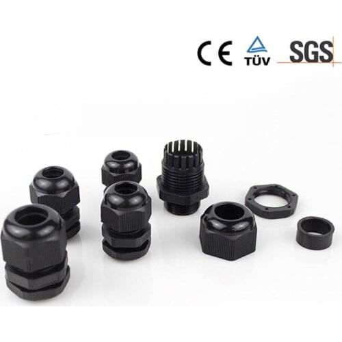 IP68 Cable Gland 10pcs NPT 1/4 NPT 1/2 NPT 3/8 American Nylon Waterproof Cable Joint Black Flame-retardant 4-25mm Wire Connector