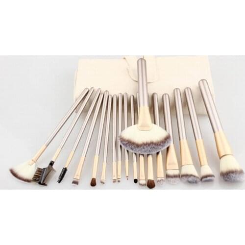 High Quality 18 branch Postma Rice white make up brush Champagne brush handle set for professional makeup girl