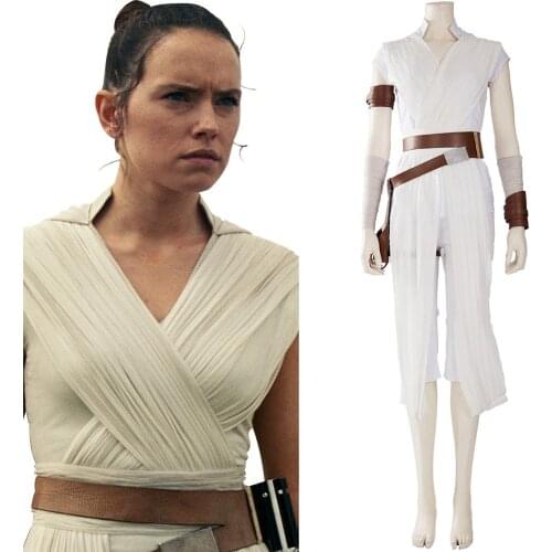 Adult Women Star Rey Wars Cosplay Costume Skywalker Rey Robe Full Set Halloween carnival Costume