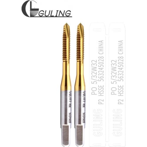 10PCS HSSE Inch With Tin Spiral Pointed tap BSW 1/8-40 5/32-32 3/16-24 7/32-24 W 1/4-20 5/16-18 3/8 7/16 1/2 Screw Thread Taps