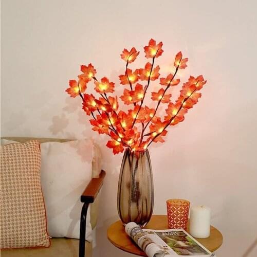 20 LEDs 75cm Maple Leaves Branch Lamp Romantic Vase Filler Flower LED Battery Powered Christmas Flower Wedding Branch Light