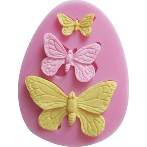 3D Butterfly Mold Silicone Baking Molds DIY Cupcake Topper Sugar Craft Chocolate Clay Candy Mould Fondant Cake Decorating Tool