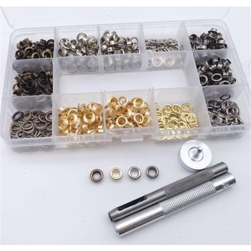 400pcs 5mm Grommets Kit Metal Eyelets Button With 3pcs Grommets Tools For Shoes Clothes DIY Crafts Canvas Tarps Tents Awnings