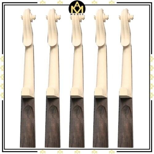 Violin use 1/8 1/4 1/2 3/4 4/4 Violin Parts Maple Neck Carved Scroll Ebony Fingerboard Violin Luthier For Violin 5PCS