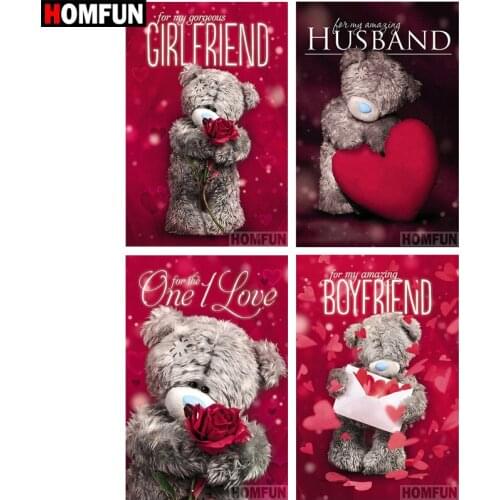 HOMFUN Full Square/Round Drill 5D DIY Diamond Painting "Cartoon bear" 3D Embroidery Cross Stitch 5D Home Decor Gift